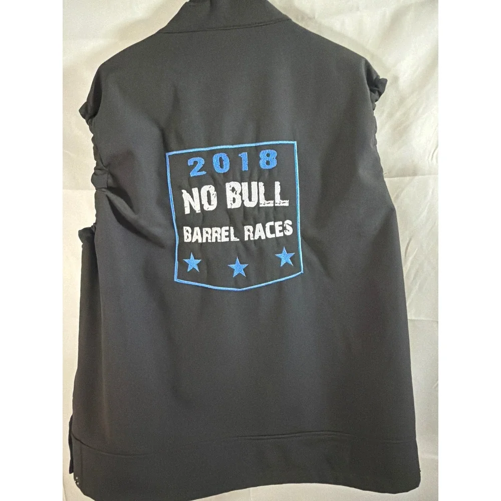 Carroll Original Wear Vest Mens XL Black Excellent 2018 No Bull Barrel Races Zip